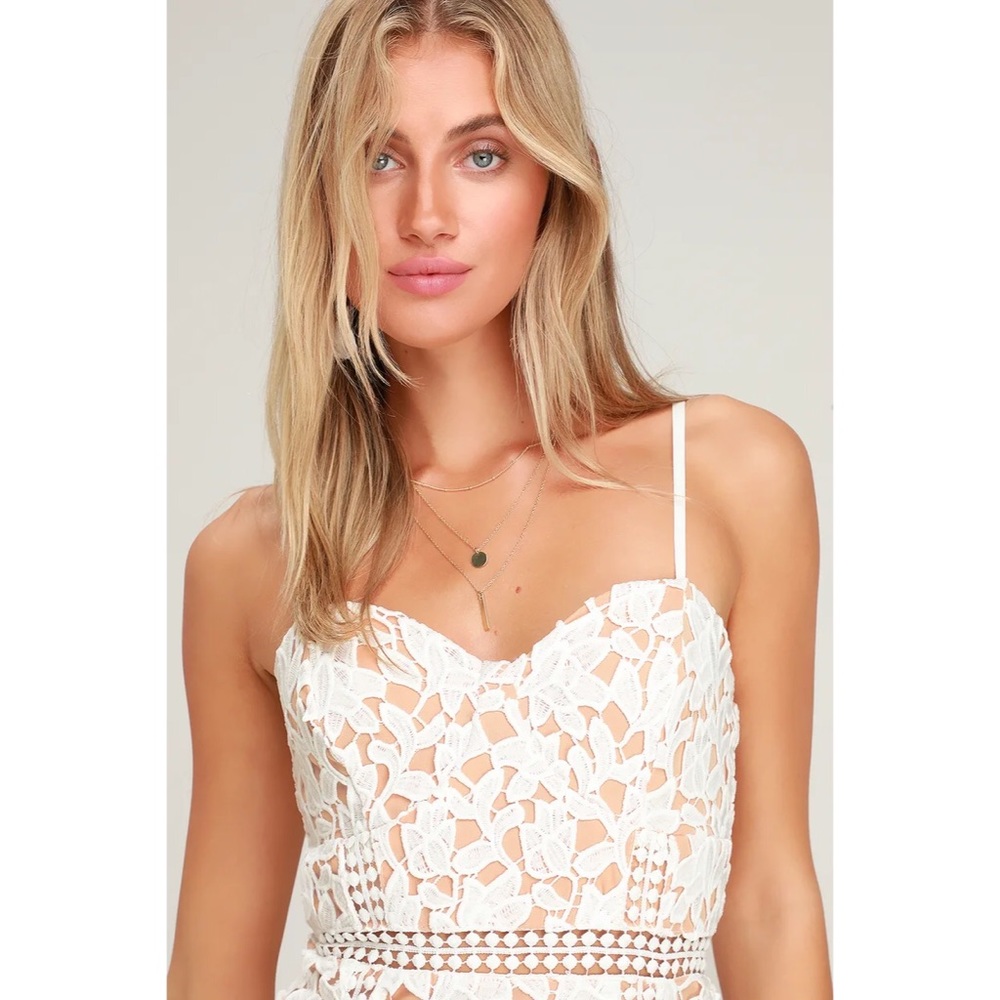 ❌SOLD❌Lulus Giovanni White Lace Mini Dress - Picture 8 of 8